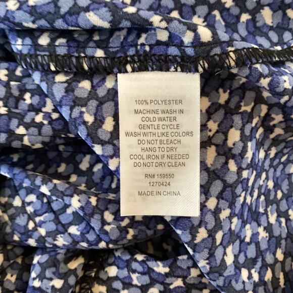 Carolina Belle Top Small Womens Blue Abstract Print Short Sleeve - Picture 3 of 8